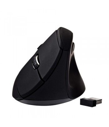 V7 MW500 Vertical Ergonomic 6-Button Wireless Optical Mouse with adjustable DPI - Black