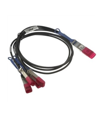 DELL QSFP28 - 4 x SFP28, 2 m fibre optic cable Black,Red