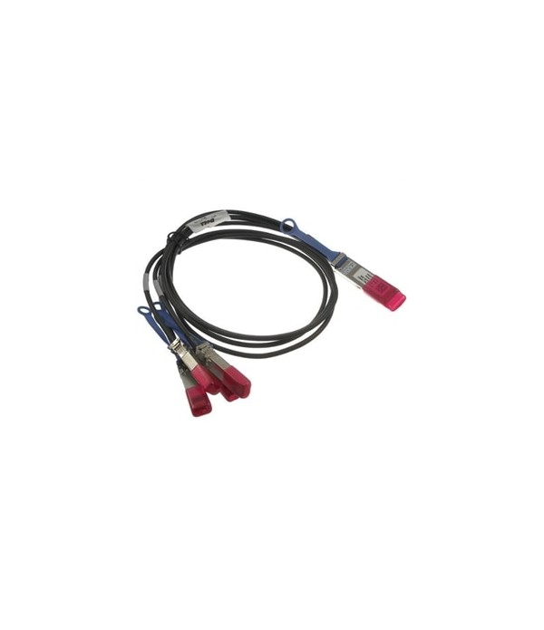 DELL QSFP28 - 4 x SFP28, 2 m fibre optic cable Black,Red
