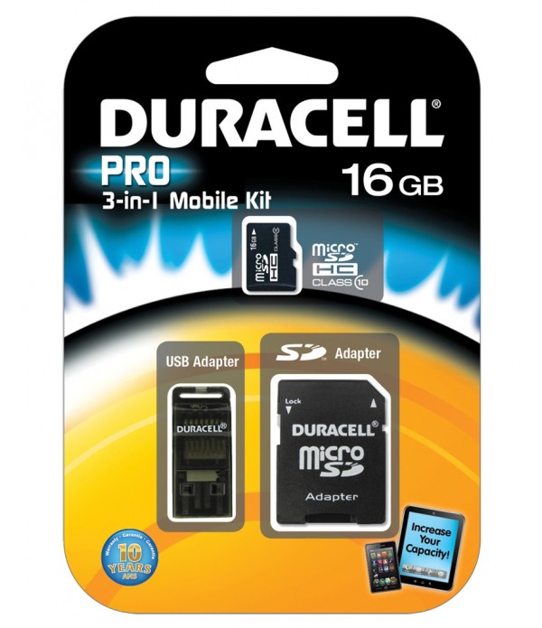 Duracell 16GB MicroSDHC memory card Class 10
