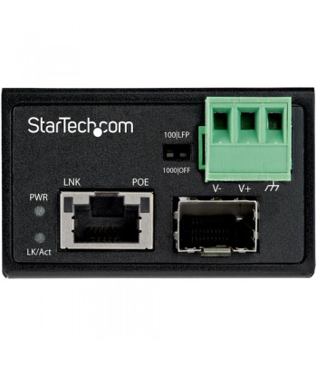 StarTech.com PoE+ Industrial Fiber to Ethernet Media Converter 30W - SFP to RJ45 - Singlemode/Multimode Fiber to Copper Gigabit 