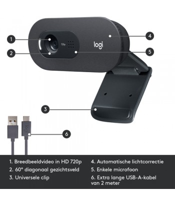 Logitech C505 webcam 1280 x 720 pixels USB Black