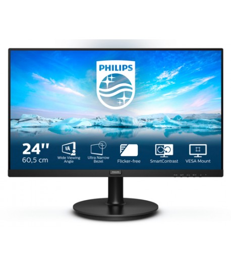 Philips V Line 241V8LA/00 LED display 60,5 cm (23.8") 1920 x 1080 Pixels Full HD Zwart