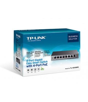 TP-LINK 8-Port Gigabit Easy Smart Switch with 4-Port PoE Unmanaged network switch Gigabit Ethernet (10/100/1000) Power over Ethe