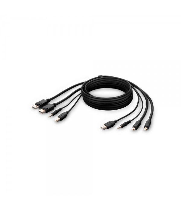 Belkin F1DN2CCBL-MP10T toetsenbord-video-muis (kvm) kabel Zwart 3 m