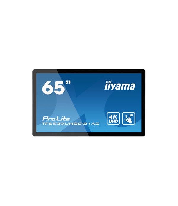 iiyama TF6539UHSC-B1AG interactive whiteboard 165.1 cm (65") 3840 x 2160 pixels Touchscreen Black USB