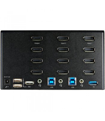 StarTech.com 2 Port Quad Monitor DisplayPort KVM Switch - 4K 60Hz UHD HDR - Desktop 4K DP 1.2 KVM with 2 Port USB 3.0 Hub (5Gbps
