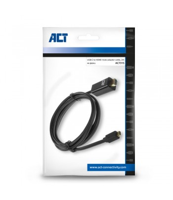 ACT AC7315 cble vido et adaptateur 2 m USB Type-C HDMI Type A (Standard) Noir