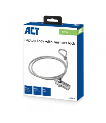 ACT AC9015 cable lock Silver 1.5 m