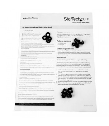 StarTech.com tagre ventile 1U pour rack serveur - Profondeur de 400 mm
