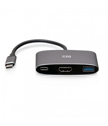 C2G Mini station daccueil USB-C 3 en 1 avec HDMI, USB-A et USB-C, alimentation lectrique jusqu 100 W - 4K 60 Hz