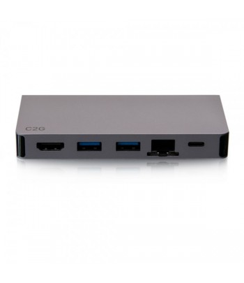 C2G USB-C 5-in-1 Compact Dock met HDMI, 2x USB-A, ethernet en USB-C stroomvoorziening tot 100W - 4K 30Hz
