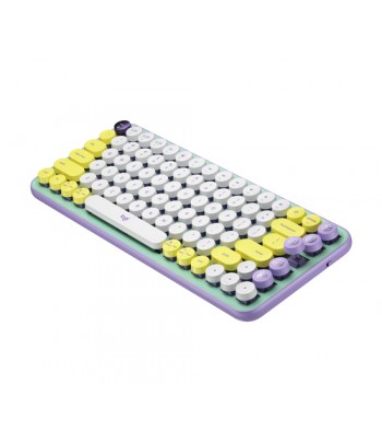 Logitech Pop Keys toetsenbord RF-draadloos + Bluetooth QWERTY US International Muntkleur, Violet, Wit, Geel