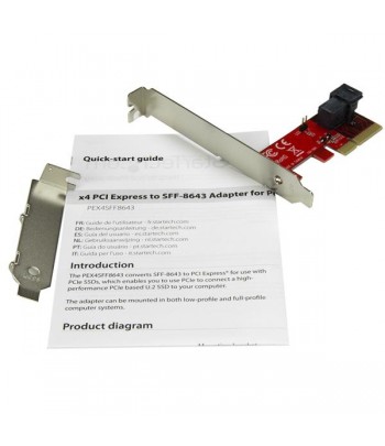 StarTech.com x4 PCI Express to SFF-8643 Adapter for PCIe NVMe U.2 SSD