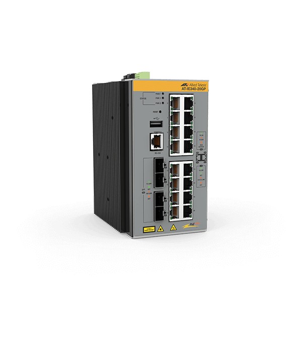 Allied Telesis AT-IE340-20GP-80 Managed L3 Gigabit Ethernet (10/100/1000) Power over Ethernet (PoE) Grijs