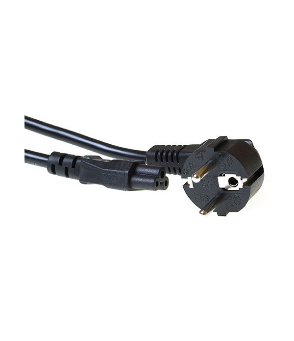 ACT Powercord mains connector CEE7/7 male (angled) - C5 black 1.00 m