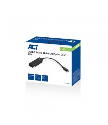 ACT AC1525 tussenstuk voor kabels USB Type-C SATA 7-pin + 15pin Zwart