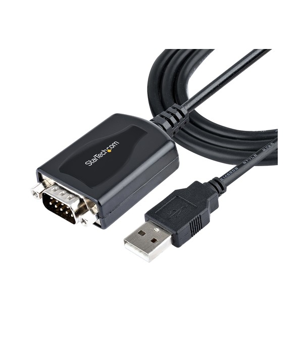 StarTech.com 3ft (1m) USB to Serial Cable with COM Port Retention, DB9 Male RS232 to USB Converter, USB to Serial Adapter for PL