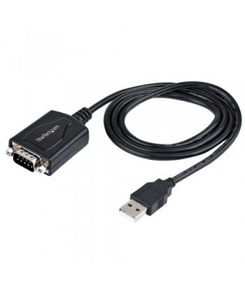 StarTech.com 3ft (1m) USB to Serial Cable with COM Port Retention, DB9 Male RS232 to USB Converter, USB to Serial Adapter for PL