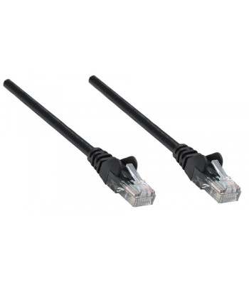 Intellinet Network Patch Cable, Cat6, 0.25m, Black, CCA, U/UTP, PVC, RJ45, Gold Plated Contacts, Snagless, Booted, Lifetime Warr