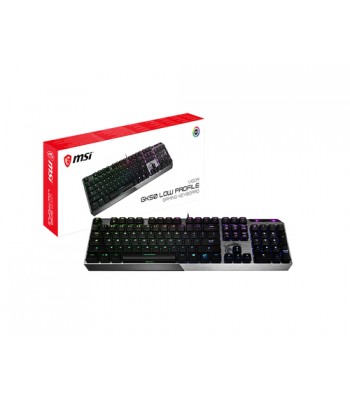 MSI Vigor GK50 Low Profile toetsenbord USB QWERTY Amerikaans Engels Zwart, Metallic