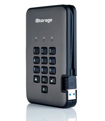 iStorage diskAshur PRO2 256-bit 2TB USB 3.1 FIPS Level 3 certified, secure encrypted hard drive IS-DAP2-256-2000-C-X
