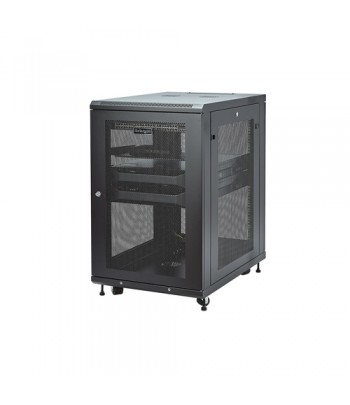 StarTech.com 19in 18U Server Rack Cabinet - 4-Post Adjustable Depth (2" to 30") Network Equipment Rack Enclosure w/Casters/Cab