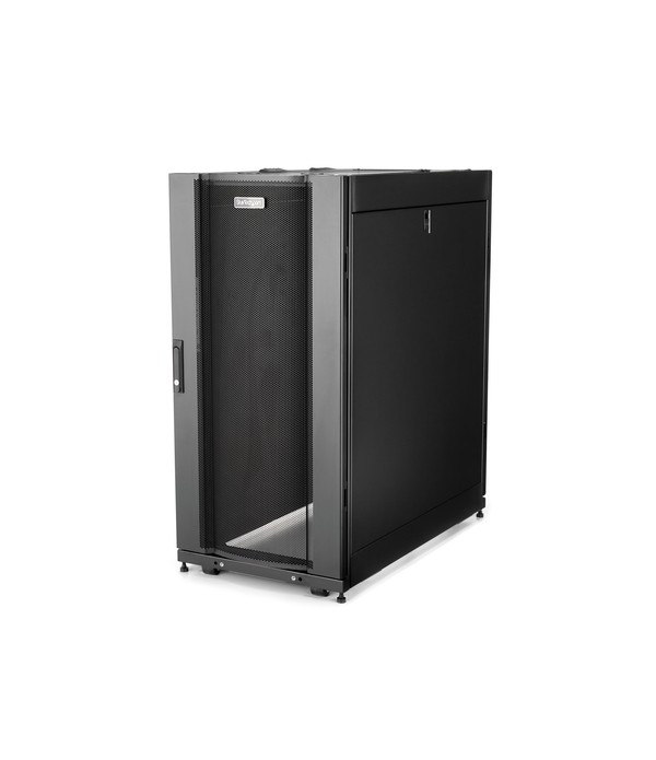 StarTech.com 25U Server Rack Cabinet - 4 Post Adjustable Depth 7-35" Locking Vented Mobile/Rolling Network/Data/IT Equipment En