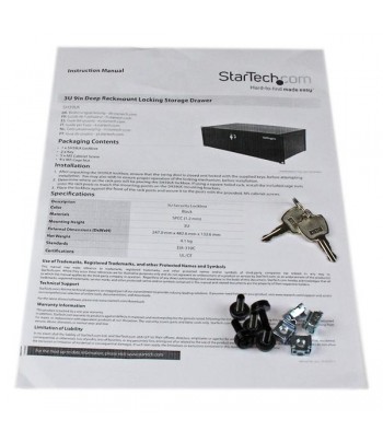 StarTech.com 3U 9in Deep Rackmount Locking Storage Drawer