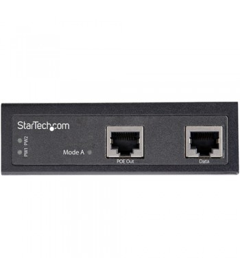 StarTech.com Industrial Gigabit Ethernet PoE Injector 30W 802.3at PoE+ Midspan 48V-56VDC DIN Rail Power Over Ethernet Injector A