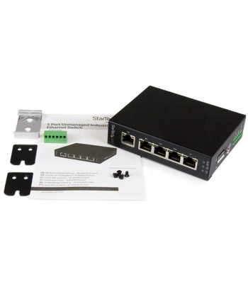 StarTech.com 5-poorts onbeheerde industrile gigabit Ethernet switch op een DIN-rail / wand monteerbaar