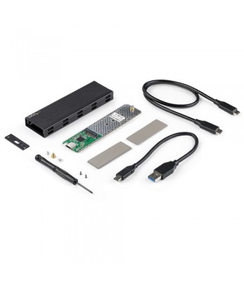 StarTech.com USB-C 10Gbps to M.2 NVMe or M.2 SATA SSD Enclosure - Portable External M.2 PCIe/SATA NGFF SSD Aluminum Case - USB T