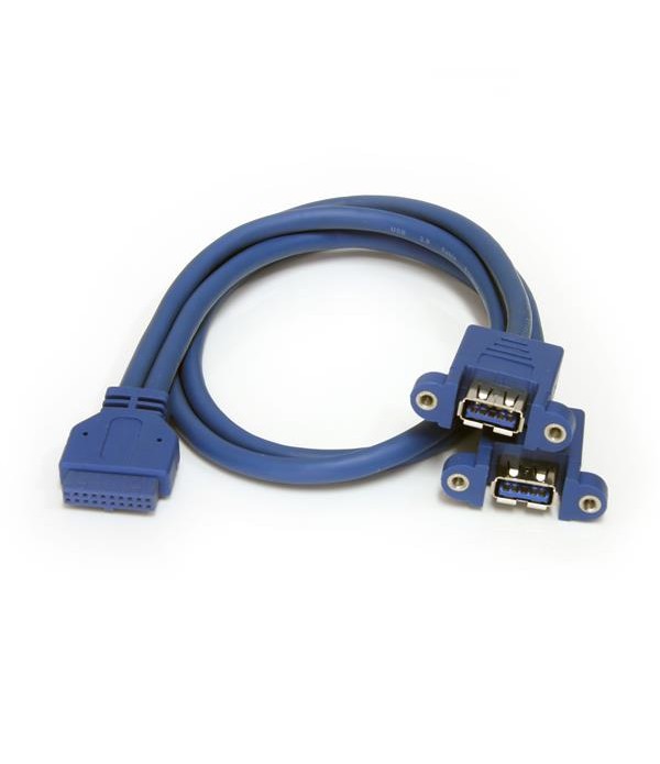 StarTech.com Cble USB 3.0 2 ports mont sur panneau  Cble USB A vers adaptateur carte mre F/F