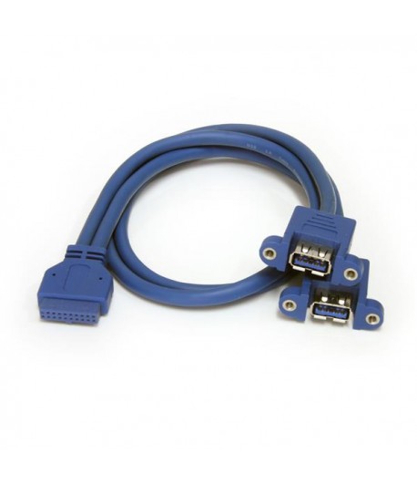 StarTech.com Cble USB 3.0 2 ports mont sur panneau  Cble USB A vers adaptateur carte mre F/F