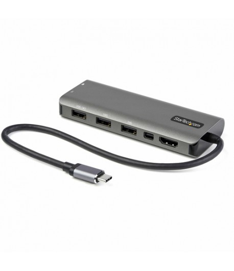 StarTech.com USB C Multiport Adapter - USB-C to HDMI or Mini DisplayPort 4K 60Hz, 100W Power Delivery Pass-Through, 4-Port 10Gbp