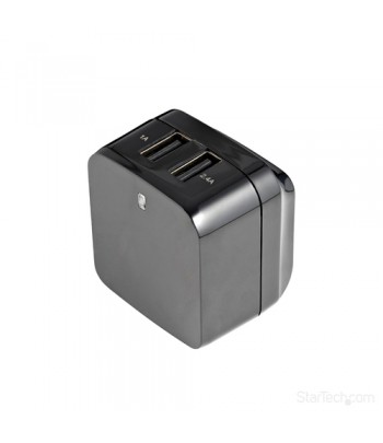 StarTech.com Dual-port USB wall charger - international travel - 17W/3.4A - black