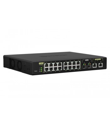 QNAP QSW-M2116P-2T2S commutateur rseau Gr L2 2.5G Ethernet Connexion Ethernet, supportant l'alimentation via ce port (PoE) Noir