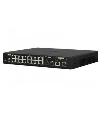 QNAP QSW-M2116P-2T2S commutateur rseau Gr L2 2.5G Ethernet Connexion Ethernet, supportant l'alimentation via ce port (PoE) Noir
