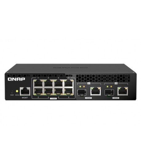 QNAP QSW-M2108R-2C netwerk-switch Managed L2 2.5G Ethernet (100/1000/2500) Power over Ethernet (PoE) Zwart