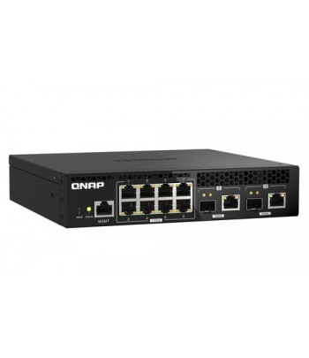 QNAP QSW-M2108R-2C netwerk-switch Managed L2 2.5G Ethernet (100/1000/2500) Power over Ethernet (PoE) Zwart