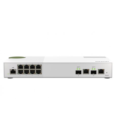 QNAP QSW-M2108-2C commutateur rseau Gr L2 2.5G Ethernet (100/1000/2500) Gris, Blanc