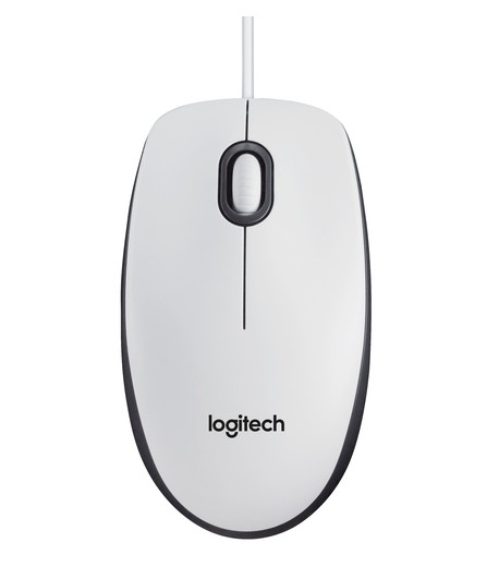 Logitech B100 USB Optical 800DPI Ambidextrous White mice