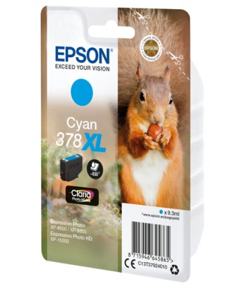 Epson Squirrel Singlepack Cyan 378XL Claria Photo HD Ink