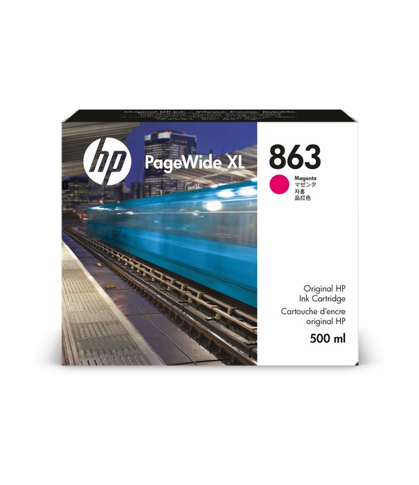 HP 863 500 ml inktcartridge voor PageWide XL, magenta
