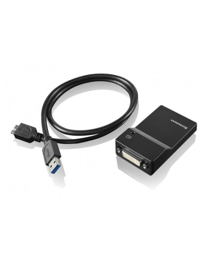 Lenovo USB 3.0 - DVI/VGA adaptateur graphique USB 2048 x 1152 pixels Noir