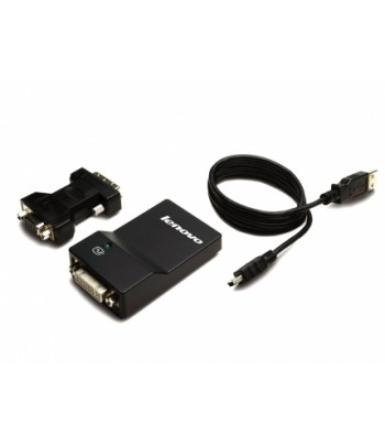 Lenovo USB 3.0 - DVI/VGA USB grafische adapter 2048 x 1152 Pixels Zwart