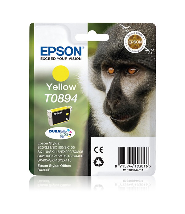 Epson Monkey Singlepack Yellow T0894 DURABrite Ultra Ink
