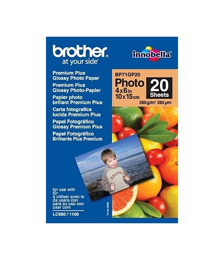 Brother BP71GP20 Premium Glossy Photo Paper White photo paper
