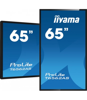 iiyama T6562AS-B1 Signage Display Interactive flat panel 163.8 cm (64.5") IPS 500 cd/m 4K Ultra HD Black Touchscreen Built-in p