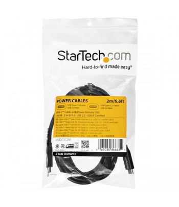 StarTech.com USB-C to USB-C Cable w/ 5A PD - M/M - 2 m (6 ft.) - USB 2.0 - USB-IF Certified